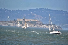 Closeup of Alcatraz, San Francisco Bay